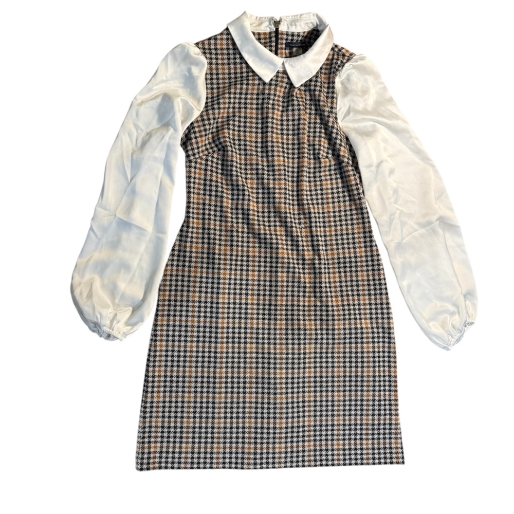 Tommy Hilfiger plaid white long sleeve dress size 10